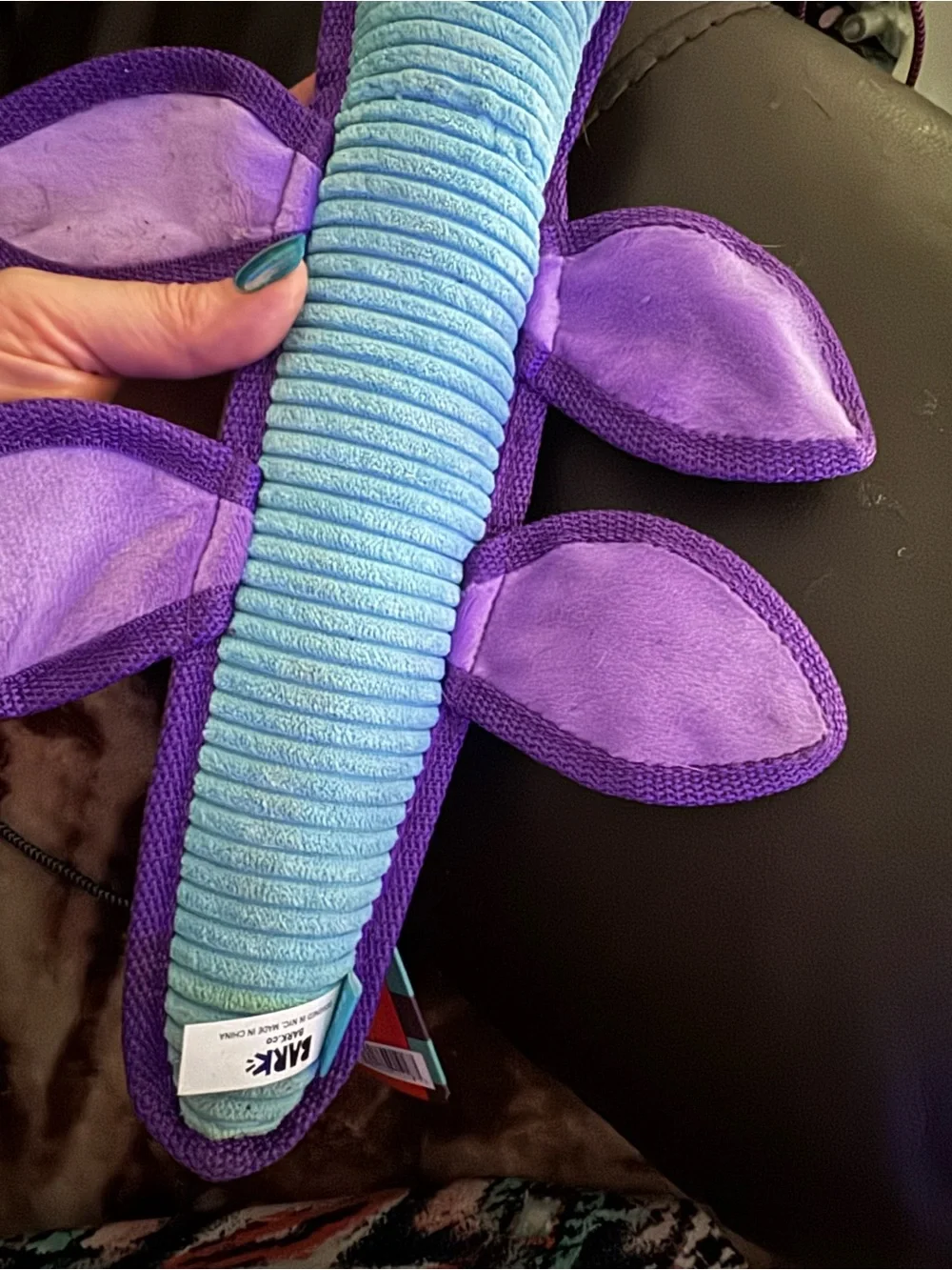 Bark Box 14 in long whip & Flip Percy Plesiosaurus NEW w/ tags Dog toy M-L size